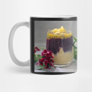 Mango and Blueberry layered Smoothie Mug